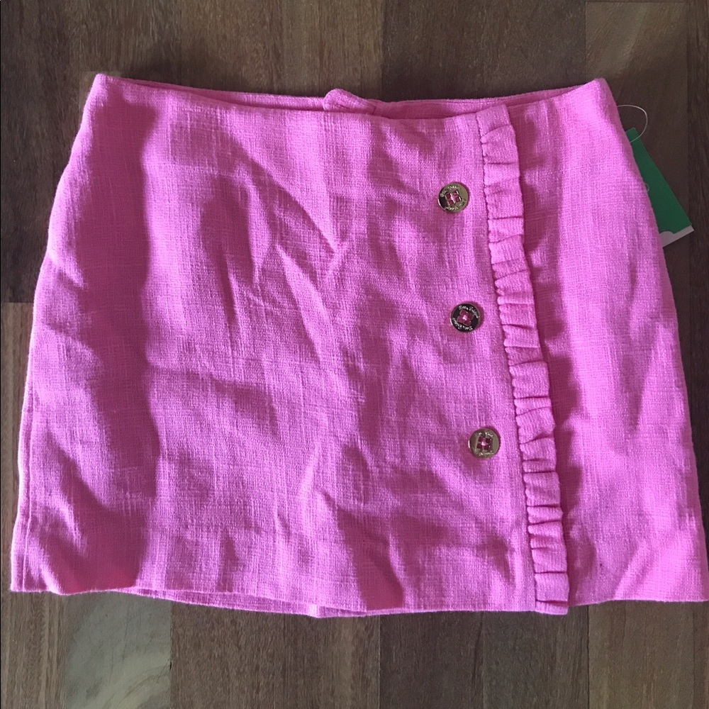 Lilly Pulitzer Gold Button Skirt